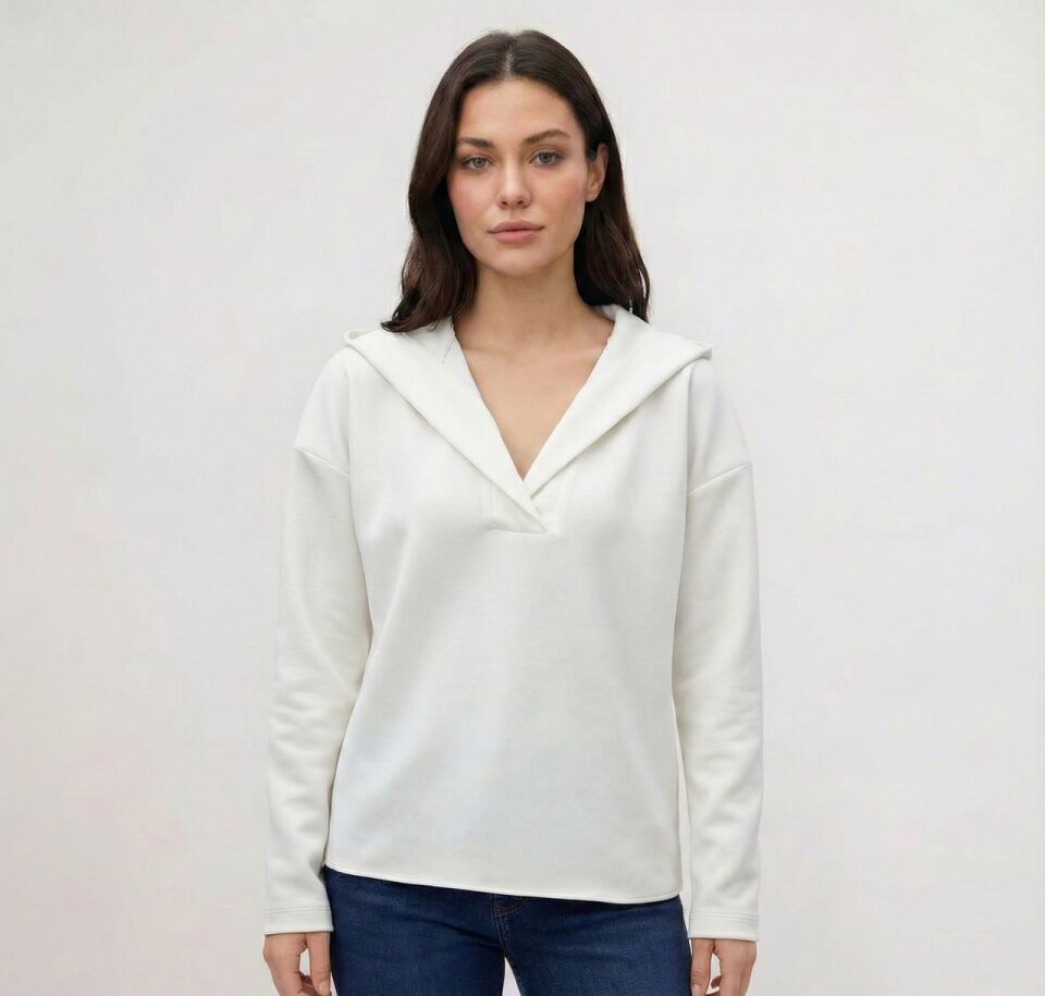 Kadın Scuba Kumaş Kapüşonlu Sweatshirt