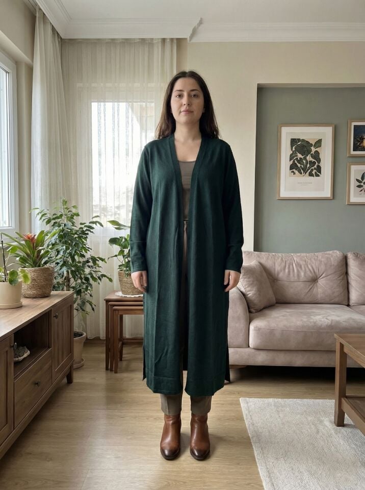 Kadın Rahat Kalıp Uzun Hırka